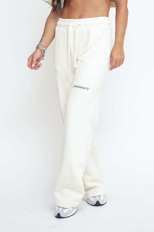 Pantalone Dritto In Felpa - Bianco Burro