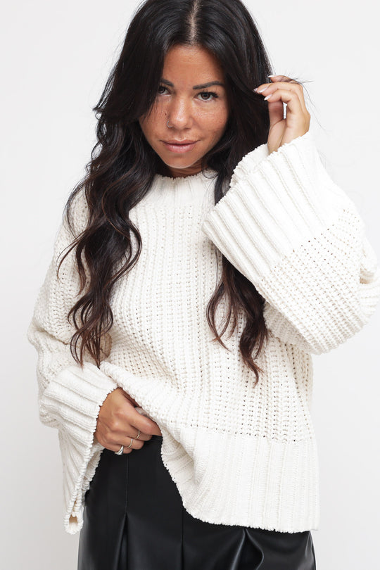 Maglia Cropped In Ciniglia - White