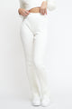 Ribbed Knit Flared Trousers - Butter White