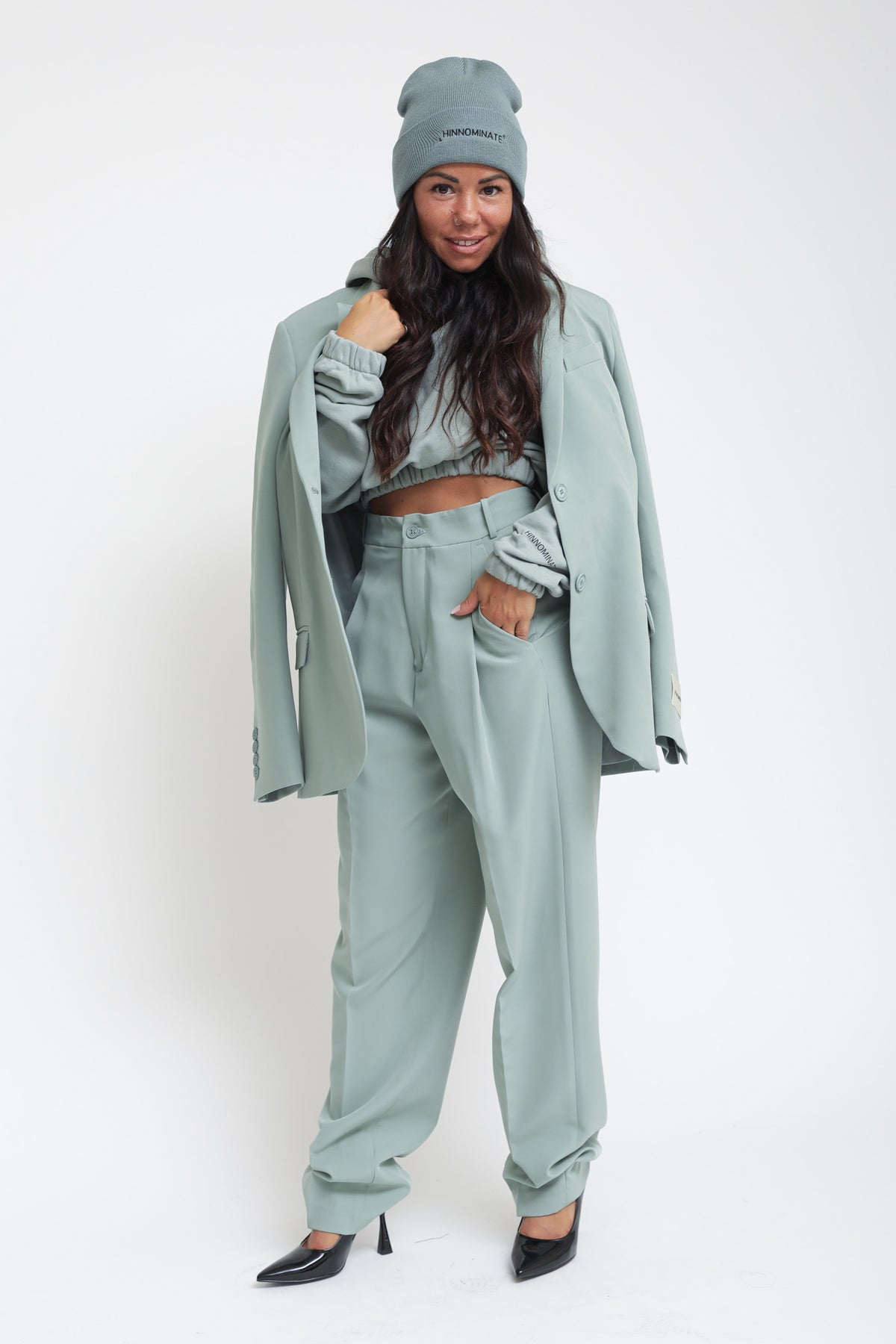 Straight Trousers - Sage Green — 2