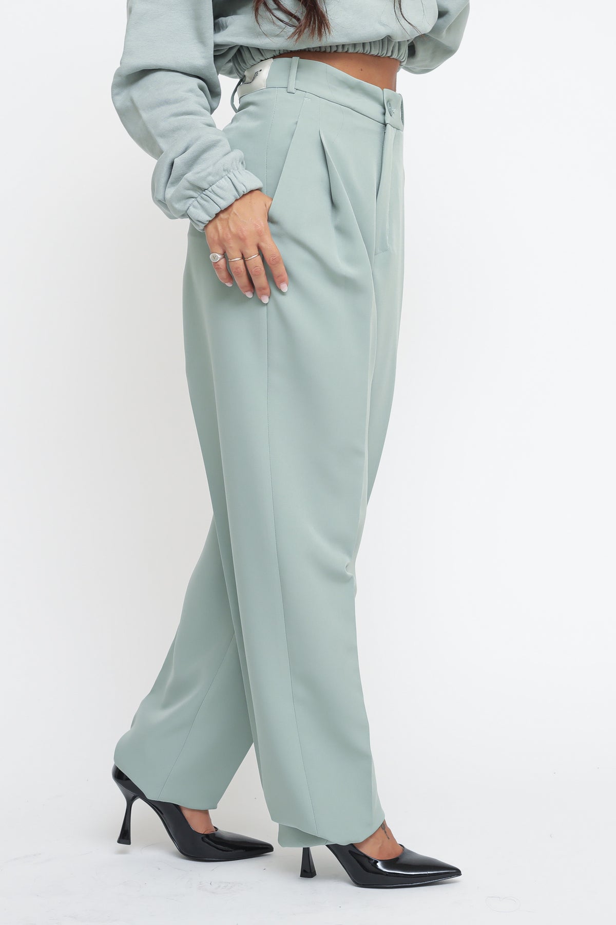 Straight Trousers - Sage Green — 3