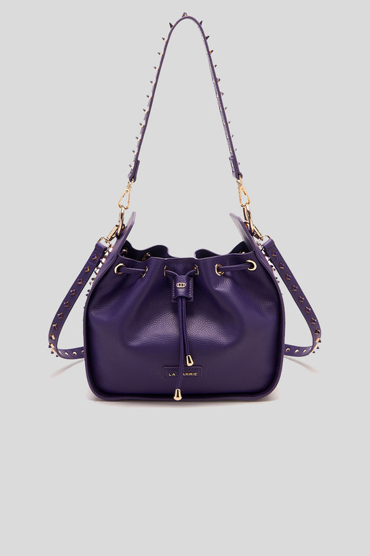 Studs Fred Bucket Tumbled Leather - Dark Violet