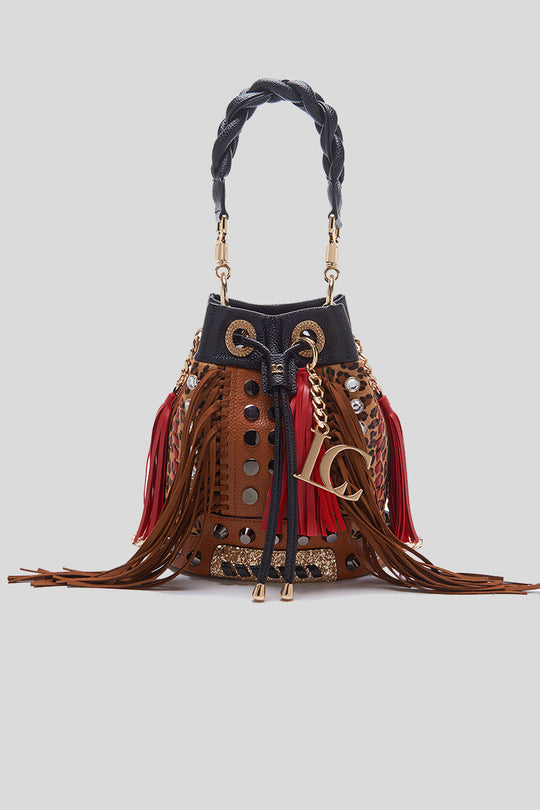 Jungle Style Bucket Synt + Cows + Horse - Multi Brown