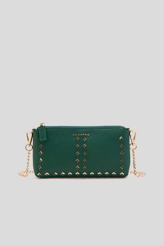 Studs Candice Double Wallet Tumbled Leather - Green