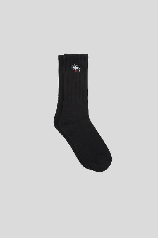 Basic Logo Crew Socks - Black