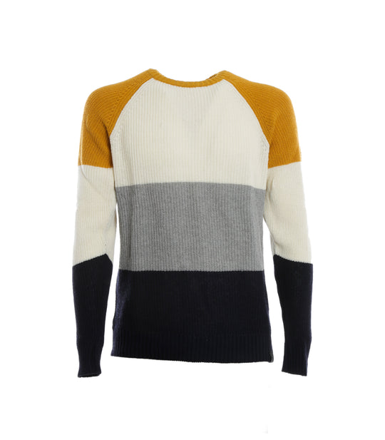 Girocollo Man Raglan Riga 4 Colori - Blu/Giallo