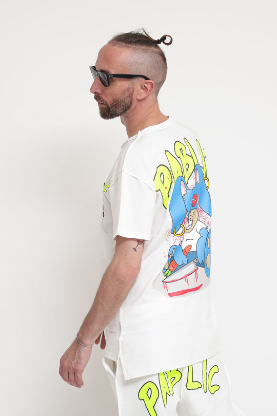 T-shirt M/m Stampa Rabbit - Panna