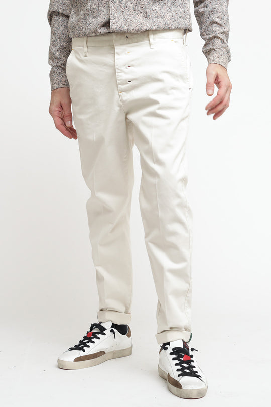 Pantalone Chinos Raso - Panna