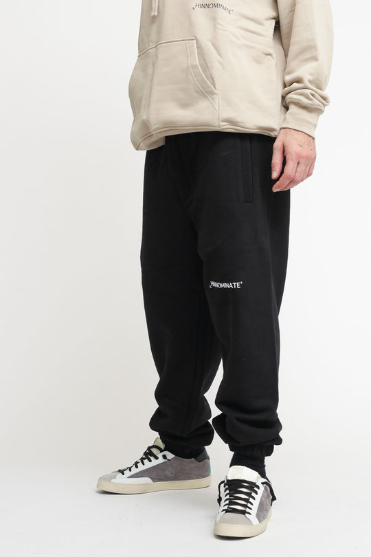 Pantalone In Felpa Con Elastico - Nero