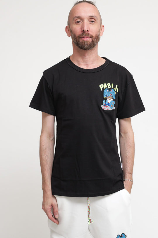 T-shirt M/m Stampa Rabbit - Nero