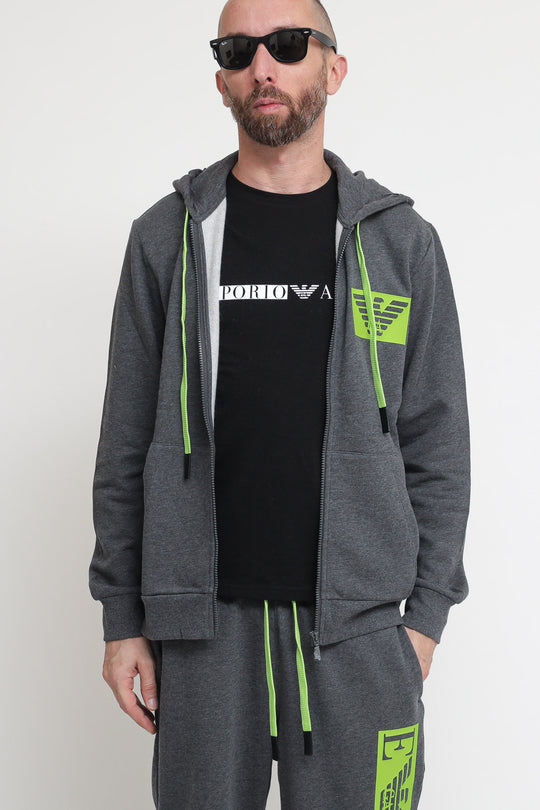 Hooded Sweater L/Sleeve W/Zip - Grey