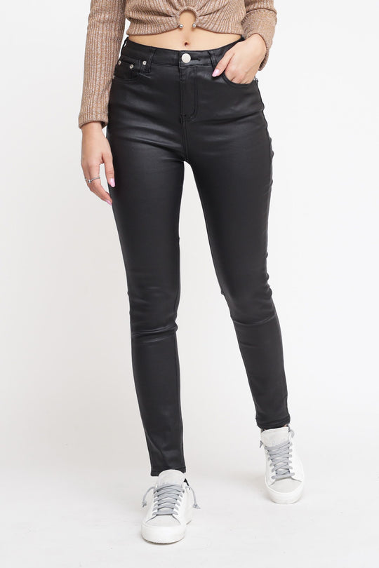 Ladies Jeans - Black Coated Denim