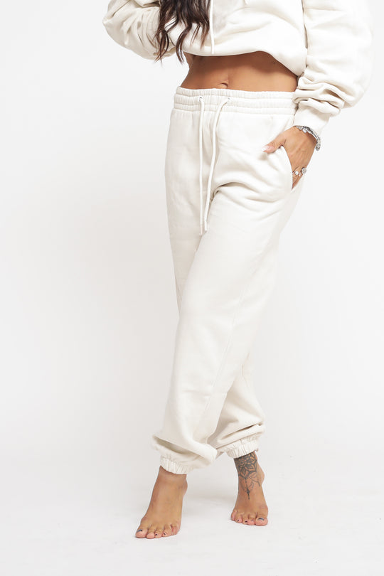 Pantalone Jogger Felpa - Panna Milk