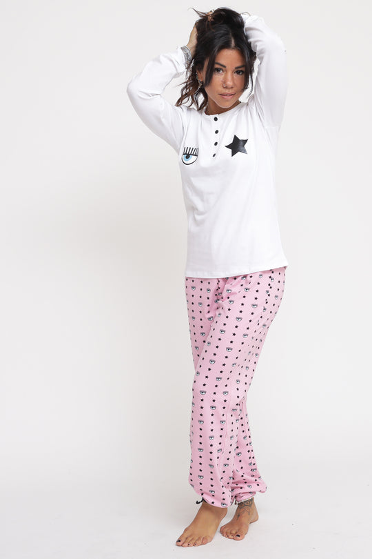 Pigiama Eye Star Stretch Jersey - Fantasia Rosa
