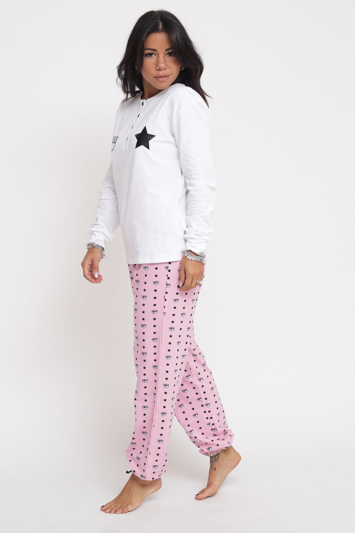 Pigiama Eye Star Stretch Jersey - Fantasia Rosa — 3