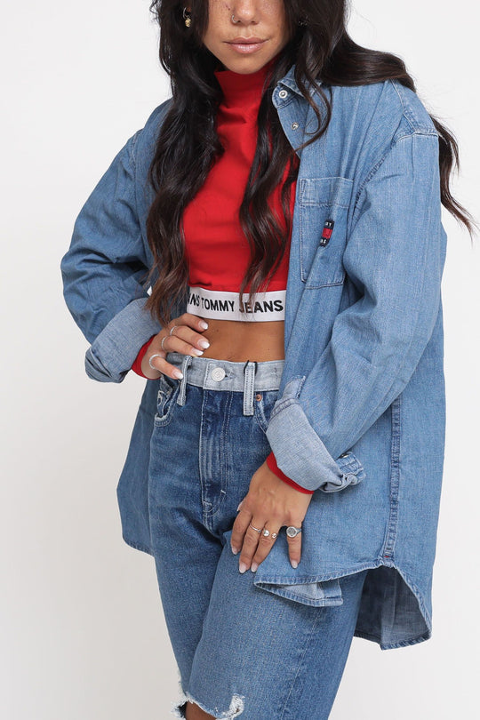 Tjw Chambray Badge Boyf Shirt - Denim Medium