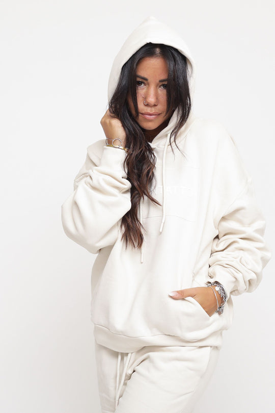 Felpa Cappuccio Tasche - Panna Milk