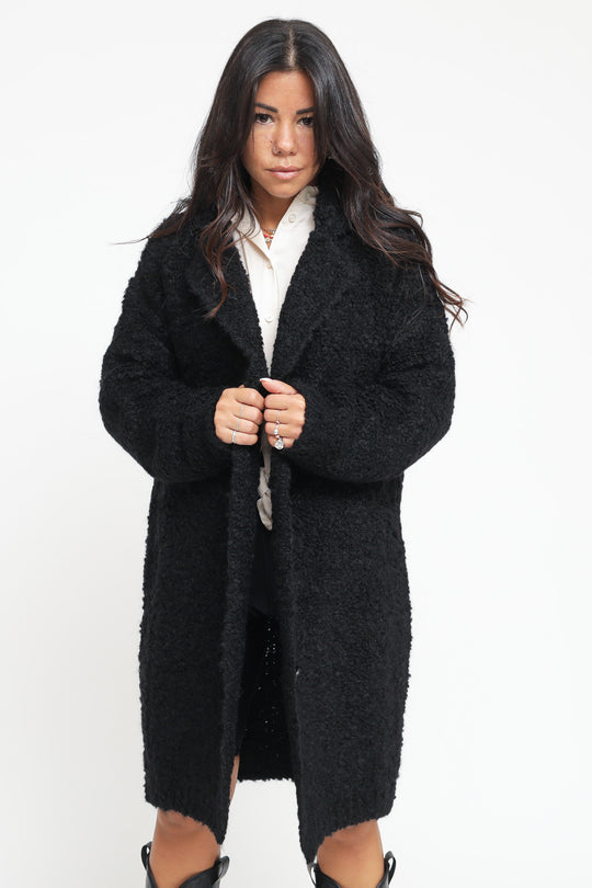 Cappottino Revers Bottoni - Nero