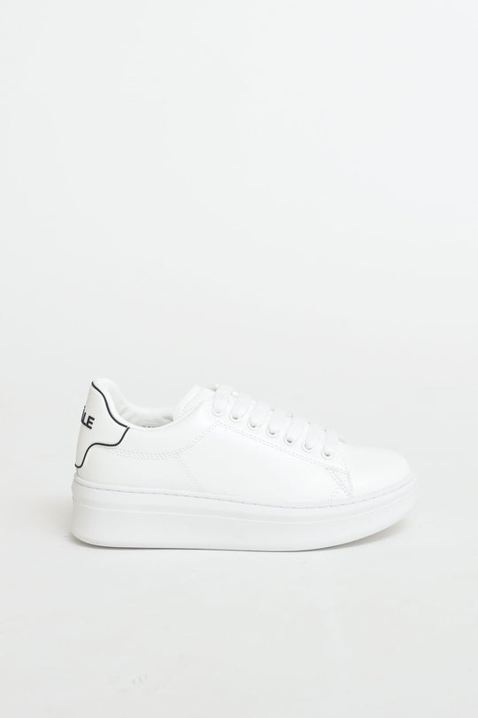 Sneakers Addict Con Patch Alta - Bianco Bianco
