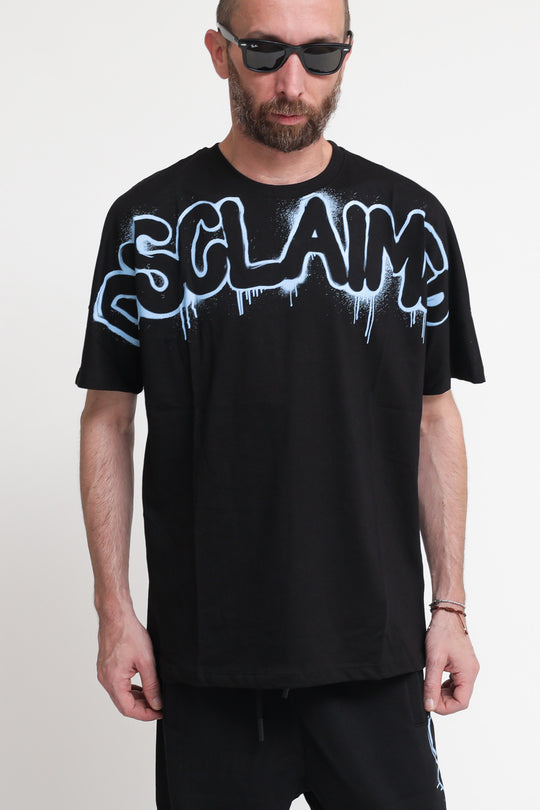 Maglia Uomo In Jersey - Nero - Stampa Sky