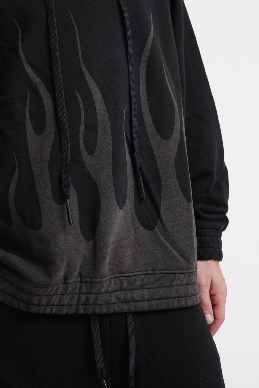 Felpa Cappuccio Con Stampa - Black — 2