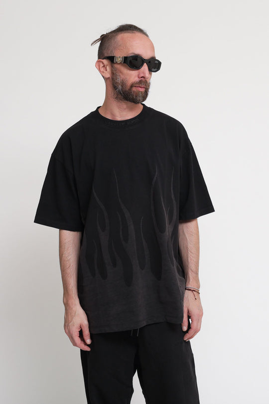T-Shirt In Jersey Mezza Manica - Black