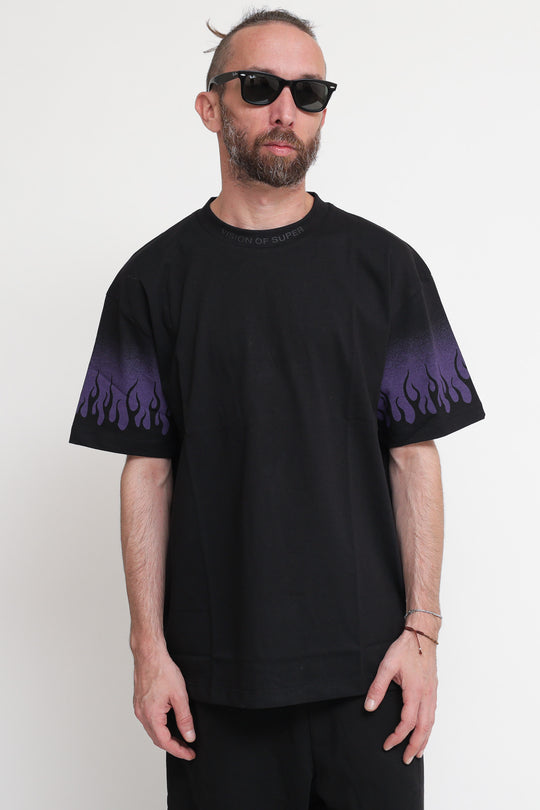 T-Shirt Mezza Manica Con Stampa - Black