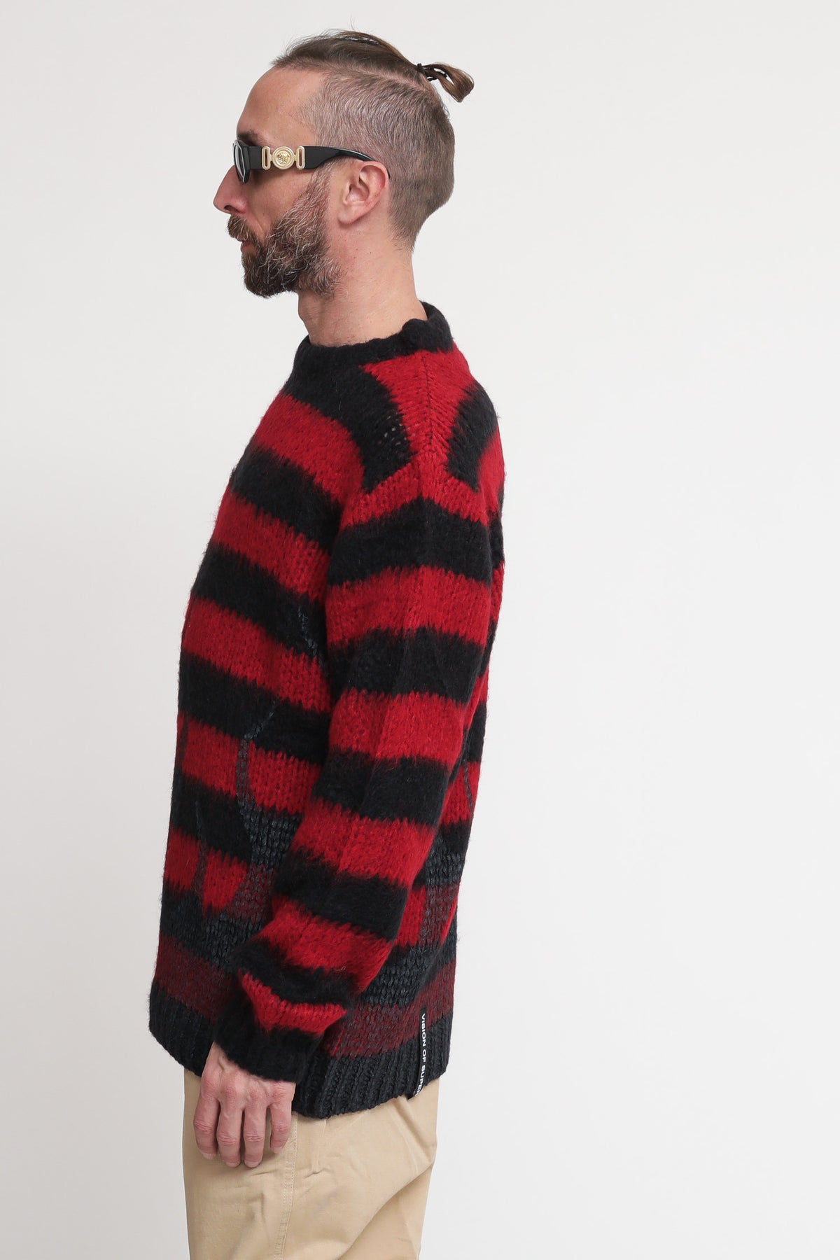 Maglione Nero Con Righe Rosse - Red — 3