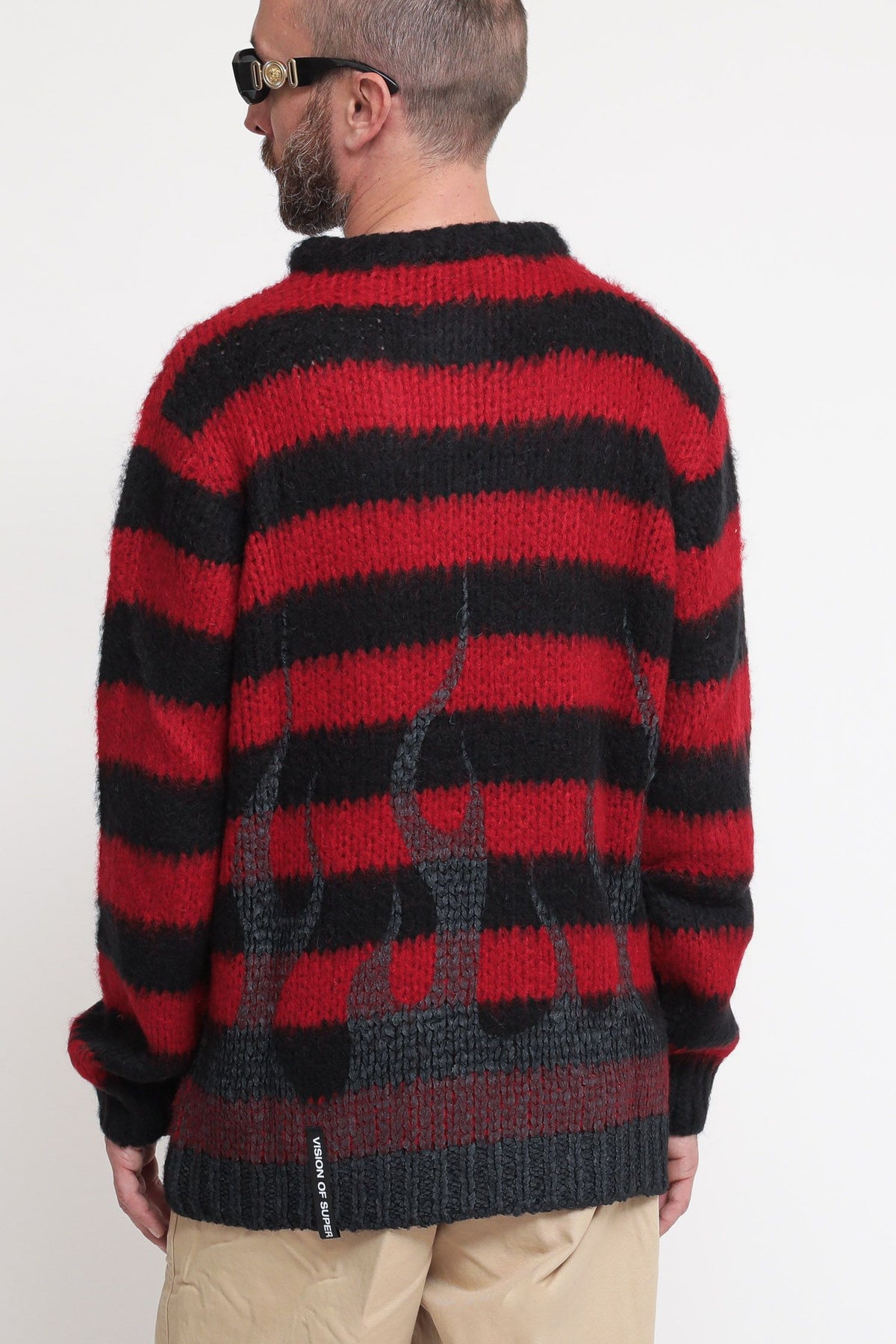Maglione Nero Con Righe Rosse - Red — 4