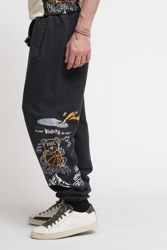 Pantalone In Felpa Uomo - Old Nero