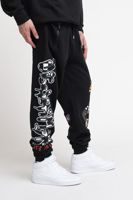 Pantalone Uomo In Felpa - Nero