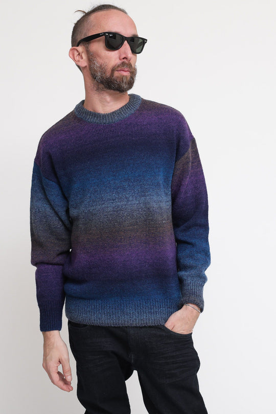 Maglia Giro Stampa Sfumata - Dark Blue Shade