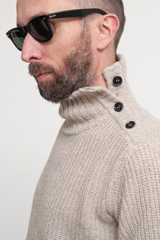 Maglia Dolcevita Mouline - Beige