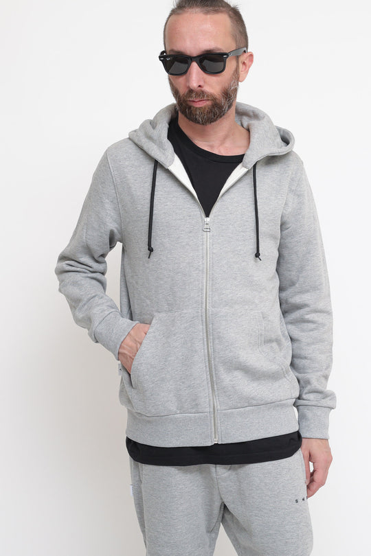 Felpa Cappuccio Zip - Heather