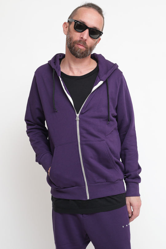 Felpa Cappuccio Zip - Dark Iris