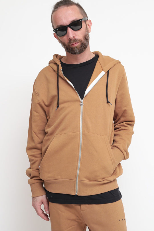 Felpa Cappuccio Zip - Biscuit