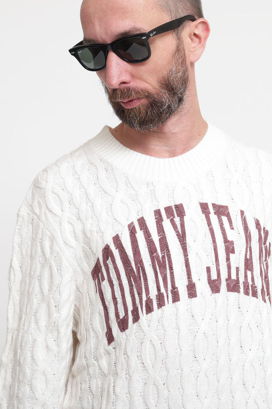 Tjm Rlxd Collegiate Sweater - Ancient White