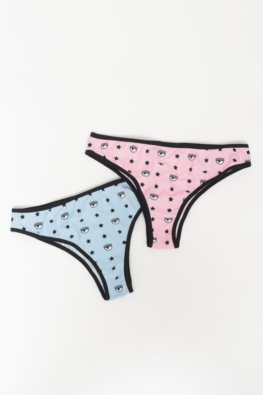 Bi - Pack Brazilian Brief Allover Star Jersey Stretch - Rosa