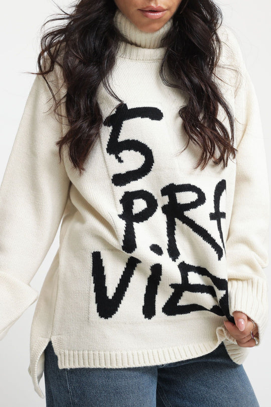 Graffiti Cindy Sweater - Ecru