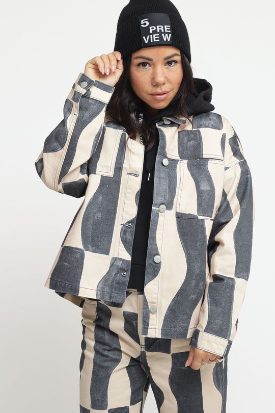 Soft Denim Overshirt - Black Stripe