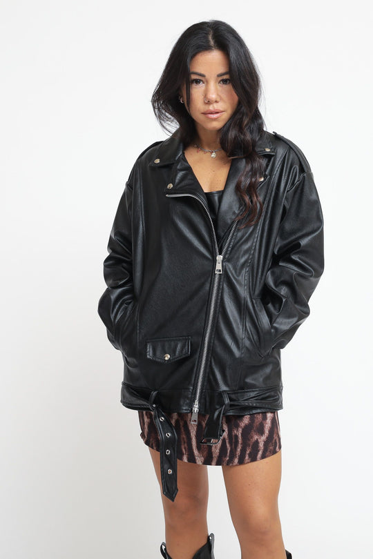 Chiodo Ecopelle Interno Paile - Nero