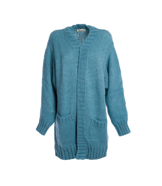 Cardigan Over - Blu Cenere
