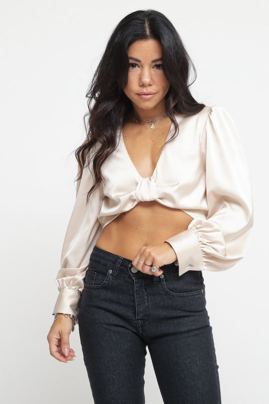 Top Camicia Nodo - Avorio