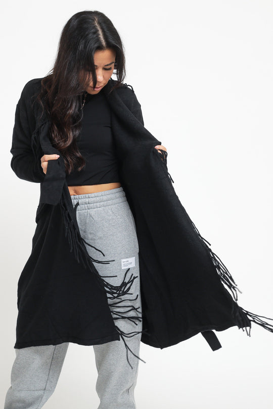 Cardigan Frange - Nero