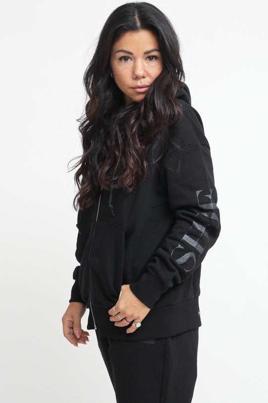 Felpa Cappuccio Zip - Black