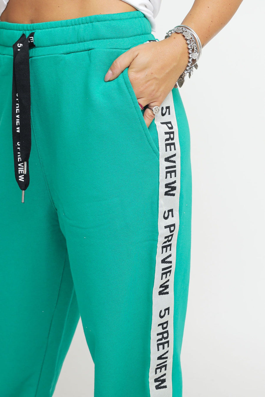 Vivien Stripe Pant - Leaf — 2