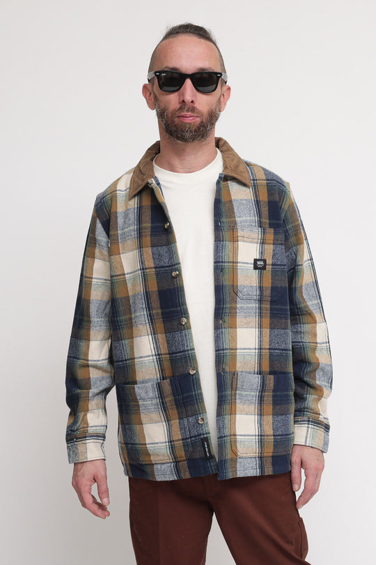 Saxon Ls Woven Shirt - Oatmeal Dress Blues
