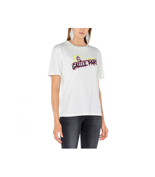 T-Shirt Jersey Mezza Manica Con Stampa - Off White