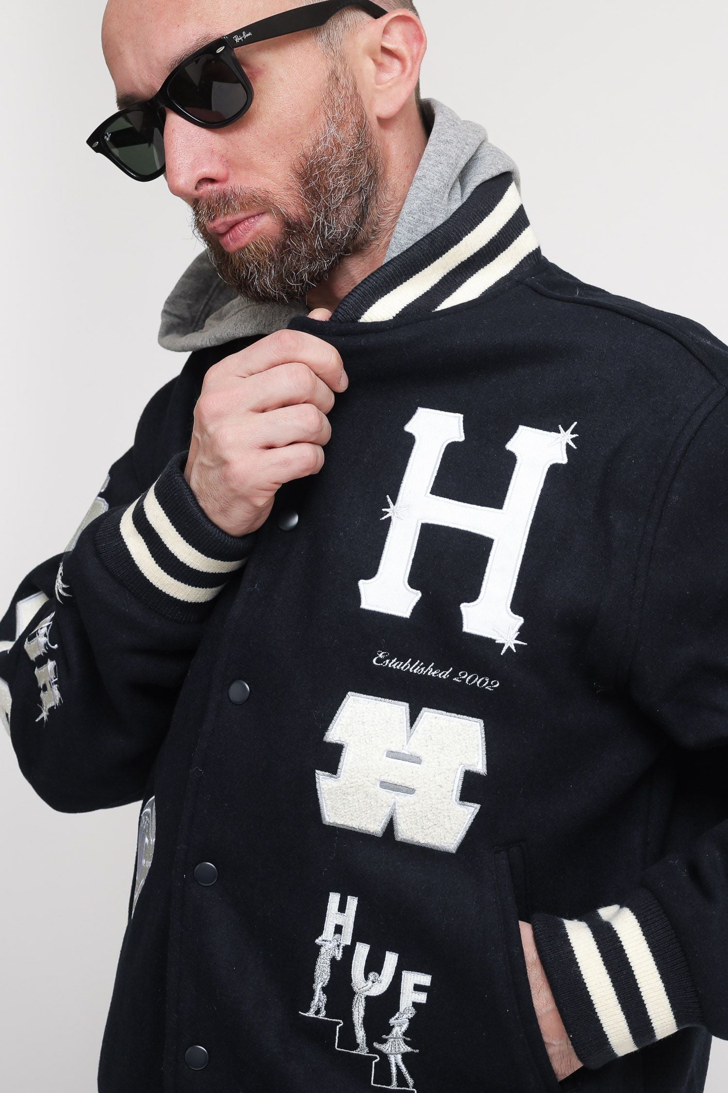 Huf 20 Year Classic H Varsity Jacket - Navy Uomo » Chemise Imola