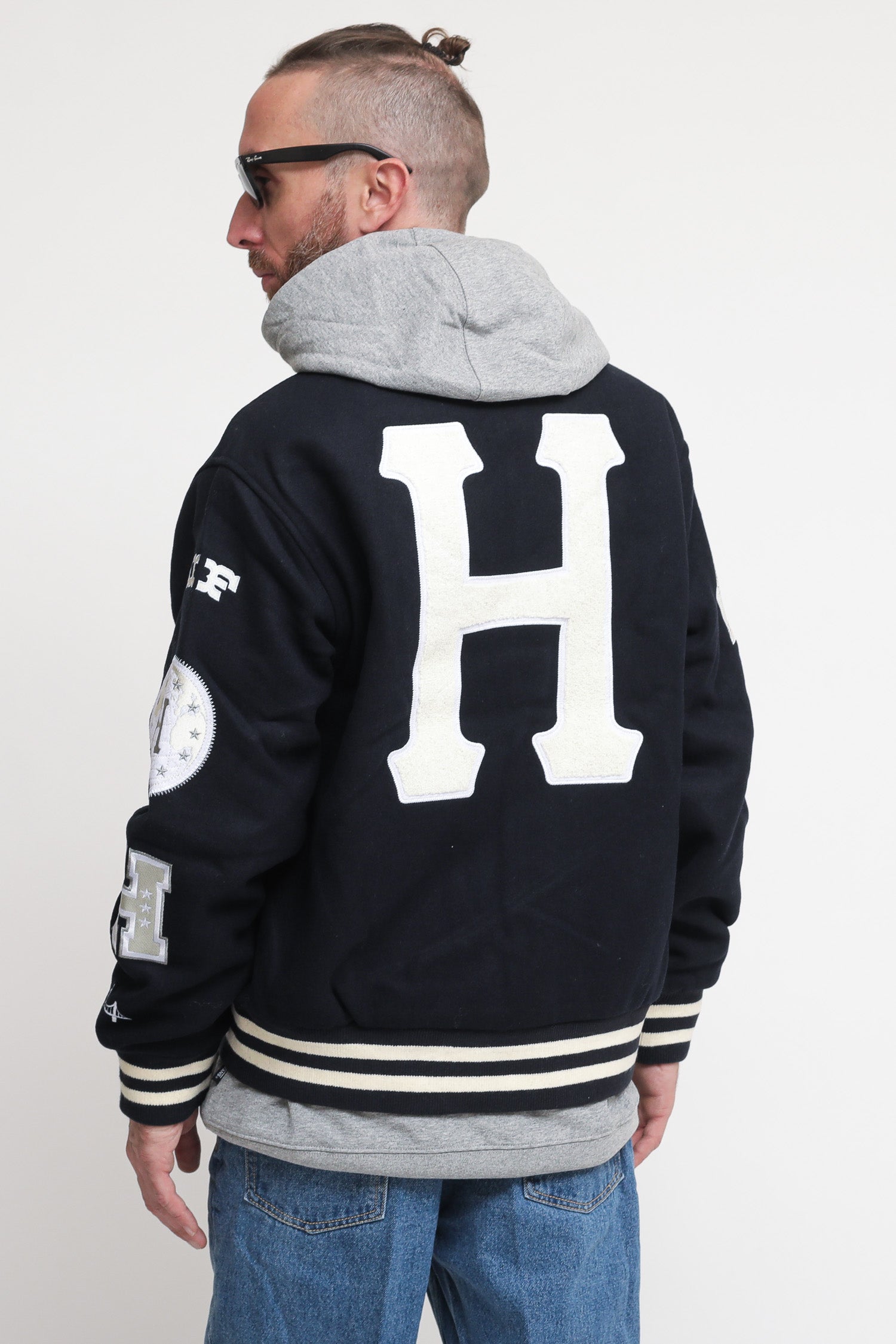 Huf 20 Year Classic H Varsity Jacket - Navy Uomo » Chemise Imola